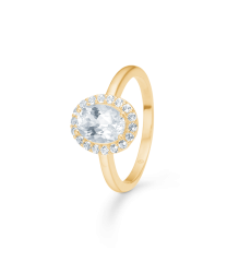 Celestial By Medina ring oval 8 karat med hvid topas - Per Borup