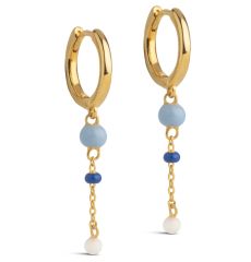 Enamel øreringe LOLA BOLD marine forgyldt - Smykker