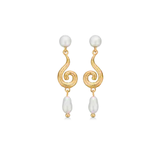 Studio Z CURIOSITY forgyldte øreringe med perler - Mors Dag