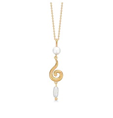 Studio Z CURIOSITY halskæde med perle forgyldt - Mors Dag