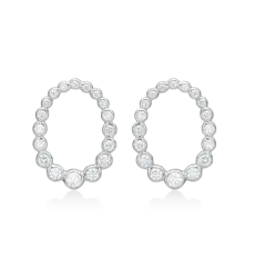 Mads Z AURORAS KISS øreringe sølv 16mm med hvid topas - ALT Julepynt