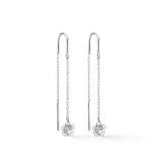 Mads Z FLEUR øreringe sølv med kæde og hvid topas - Mads Z øreringe