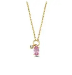 Nuran GAIA halskæde 14 kt guld med pink safir - Armbånd