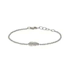 HEIRING - Feather - Armbånd med kæde og lille fjer - sølv - 