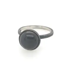 HEIRING WARNA oxyderet ring med månesten str 54mm - 