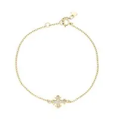 Lund Copenhagen Dagmar Kors armb&aring;nd 8 karat guld- 30111414-30 - 