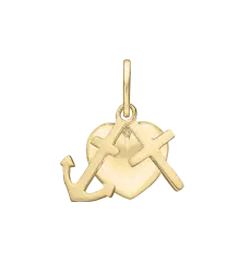 Støvring Design Tro, Håb & Kærlighed vedhæng i forgyldt 13x12mm - Støvring Design