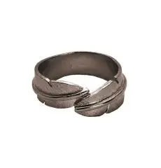 HEIRING - Feather - Ring small - oxyderet - str 59 - Armbånd